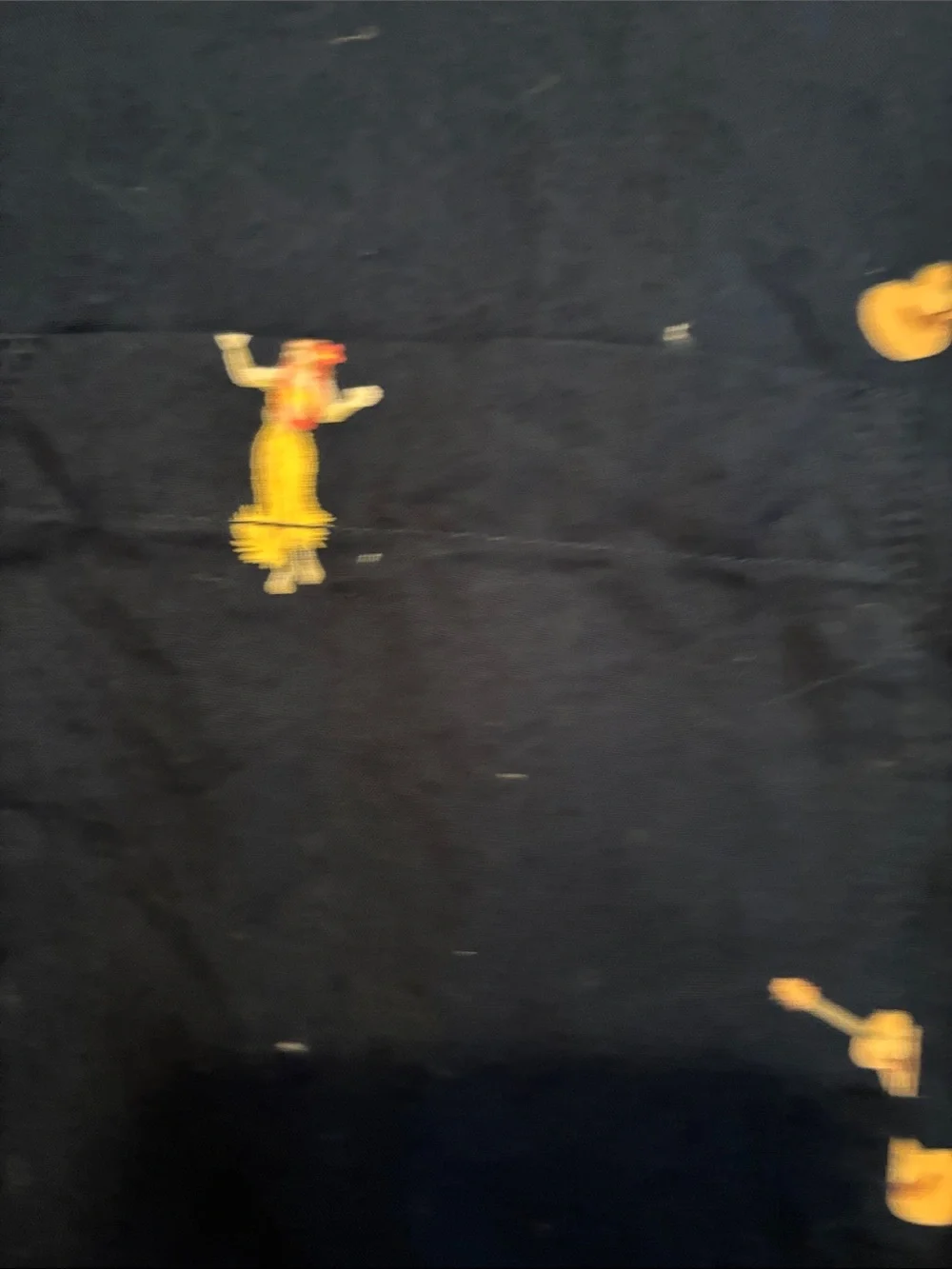 J. Crew Navy Short-Sleeve Button-Down Shirt with Yellow Motif